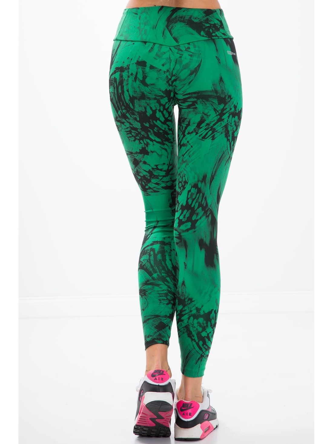 Grüne Leggings mit schwarzen Mustern H0060 – Online-Shop – Boutique